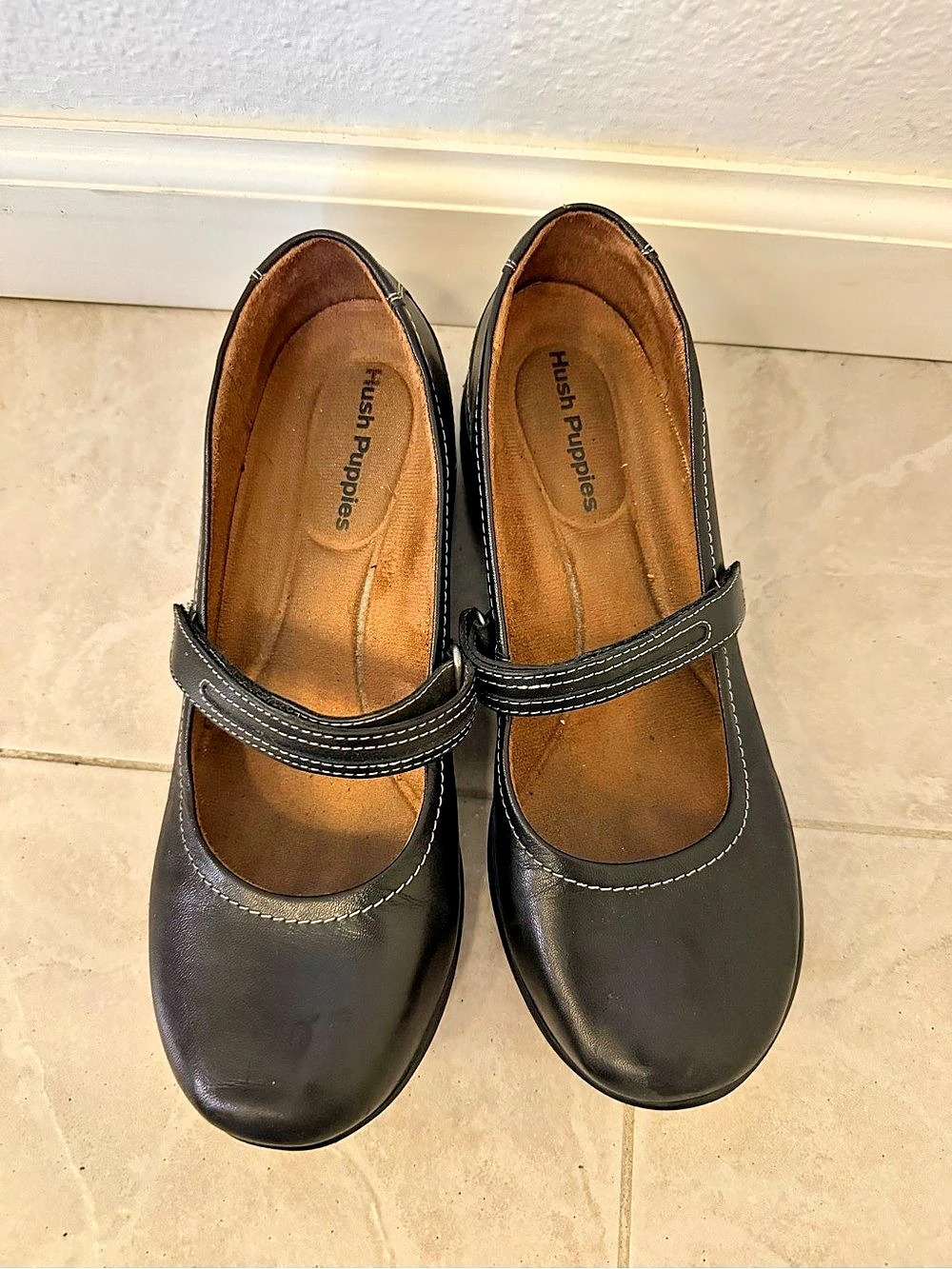 Hush Puppies Black Mary Jane Flats